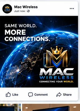 Mac Wireless social post — Same world. More connections.