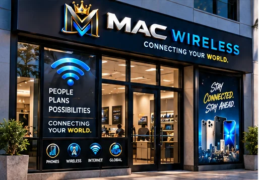 Mac Wireless storefront — People. Plans. Possibilities. Connecting your world.
